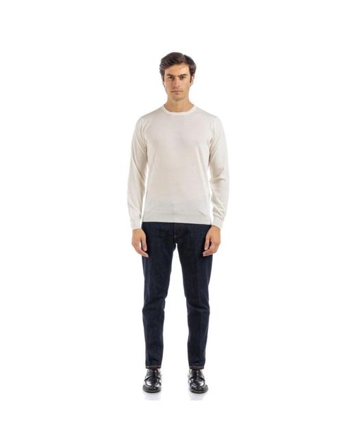 FILIPPO DE LAURENTIIS White Round-Neck Knitwear for men