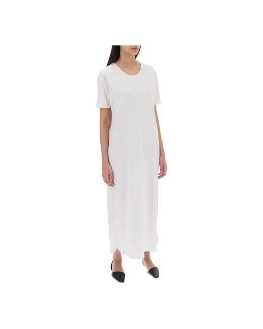 Maxi arue vestido de algodón pima orgánico Loulou Studio de color White
