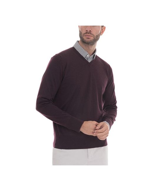 hindustrie Purple V-Neck Knitwear for men