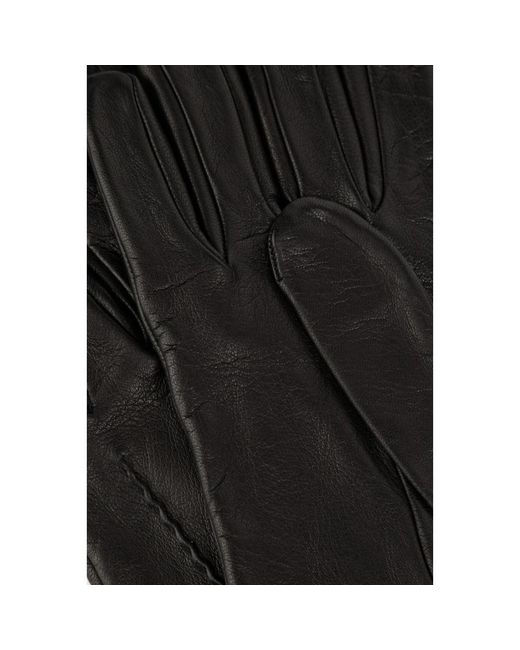Burberry Black Embossed Logo Leather Gloves