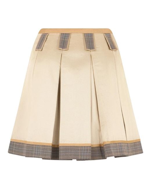 Moschino Licht Geplooide Rok Met Elegante Details in het Natural