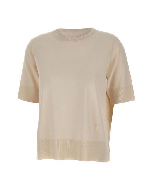 Elena Miro Natural Round-Neck Knitwear