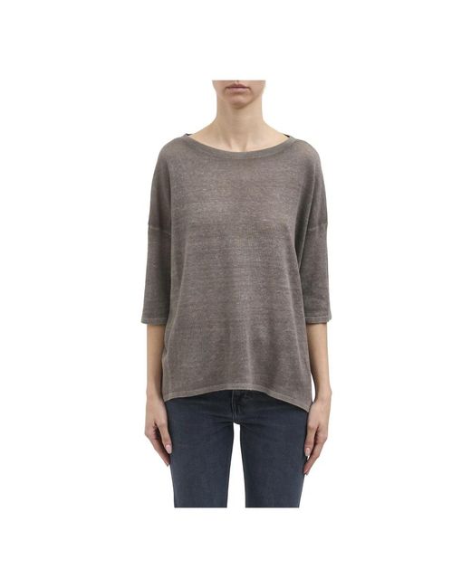 Avant Toi Gray Round-Neck Knitwear