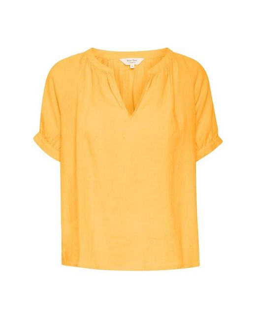 Part Two Overhemden ,Geel ,Linnen Amber Linnen Blouse Met Pofmouwen in het Yellow