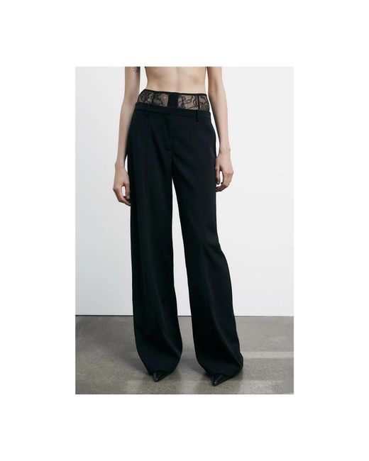 Patrizia Pepe Black Wide Trousers