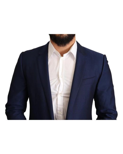 Dolce & Gabbana Marineblaue schmal geschnittene Jacke MARTINI Blazer in Blue für Herren