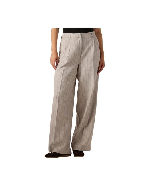 SELECTED Broeken ,Linnen Wijde Linnen Broek Voor in het Gray