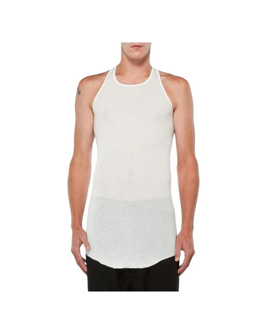 Rick Owens Tops ,Wit ,Basic Rib Tank in het White voor heren