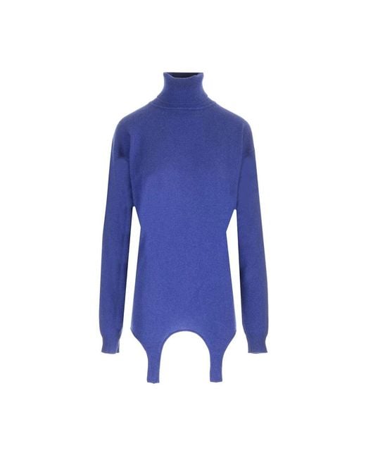 Saint Laurent Blue Cashmere Knitwear