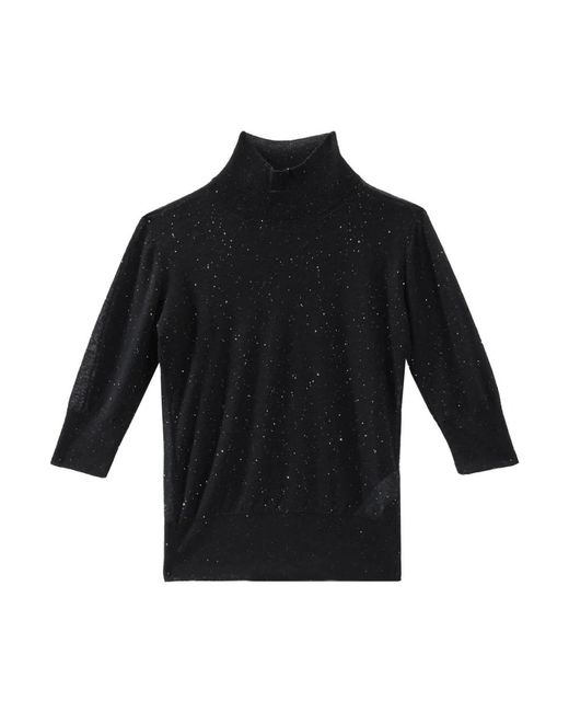 Genny Truien & Vesten ,Zwart ,Wol Dolcevita Sottile Paillettes in het Black