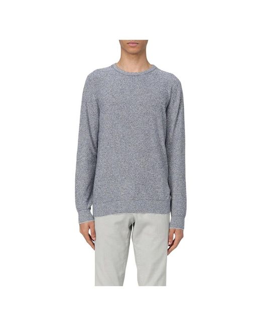 Zanone Gray Round-Neck Knitwear for men