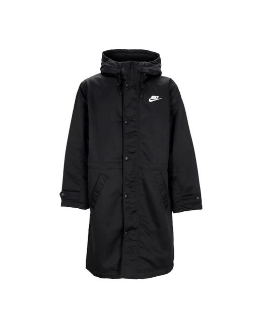 Nike Black Club Stadium Parka Long Jacket for men