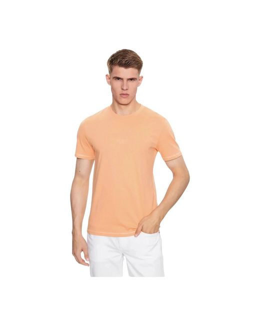 T-shirt slim fit in cotone con logo di Guess in White da Uomo