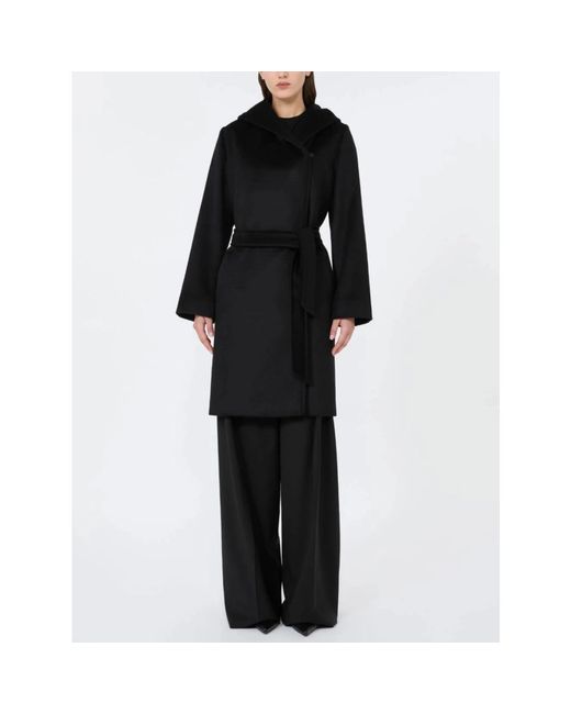 Max Mara Black Belted Coats