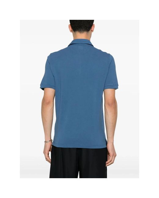 Fedeli Blue Polo Shirts for men