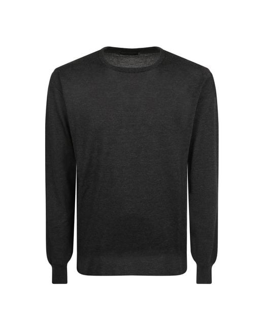 Dell'Oglio Black Round-Neck Knitwear for men