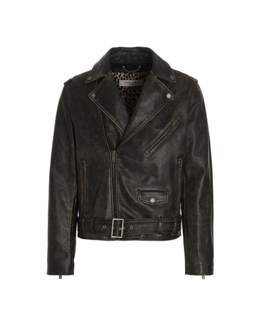 Golden Goose Deluxe Brand Black Leather Jackets for men