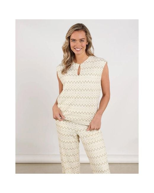 Nukus Fallon Top Zigzag in het White