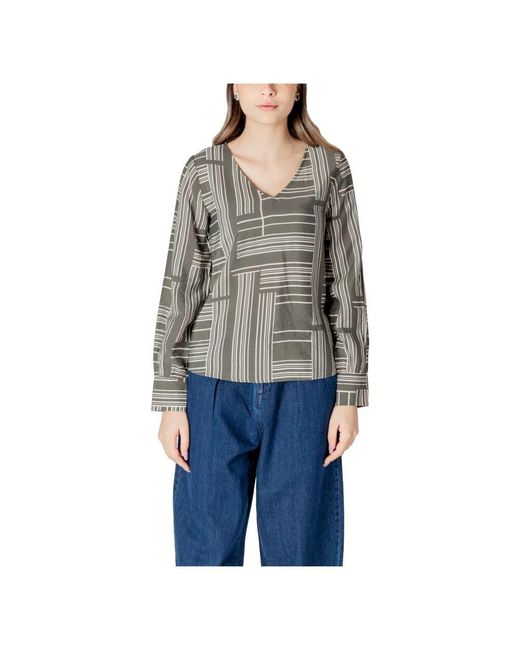 Jacqueline De Yong Gray Blouses
