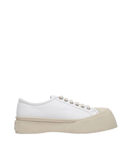 Marni White Laced Up Pablo Sneakers