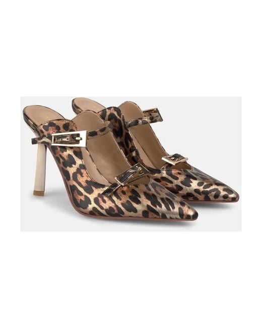 Alma En Pena. Brown Heeled Mules