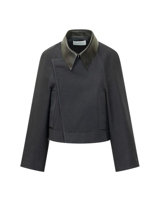 Givenchy Jassen ,Blauw ,Katoen A-Line Cocoon Jas in het Black
