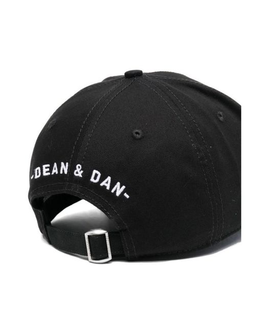 DSquared² Verwaschene baseballkappe schwarz logo in Black für Herren