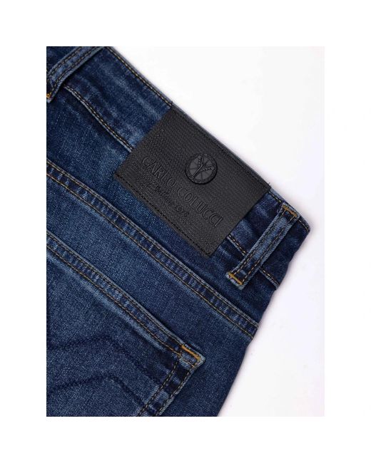carlo colucci Blue Slim-Fit Jeans for men