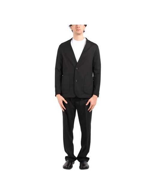 Hevò Black Single Breasted Suits for men