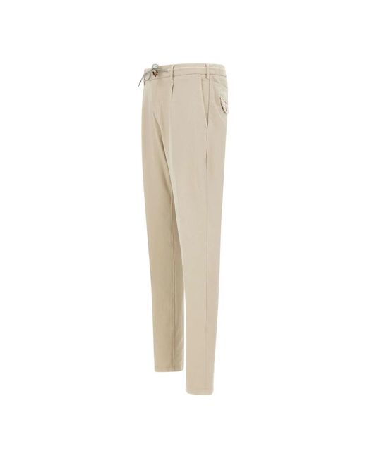 Eleventy Natural Slim-Fit Trousers for men