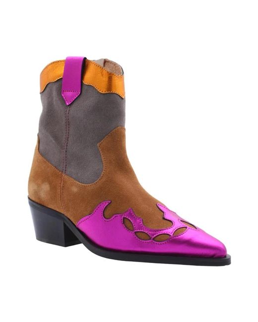 Dwrs Label Purple Cowboy Boots