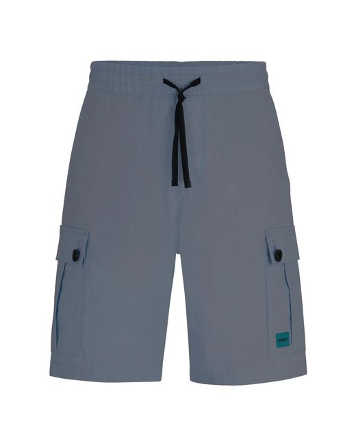 Boss Cargo shorts grau baumwolle elastischer bund in Blue für Herren