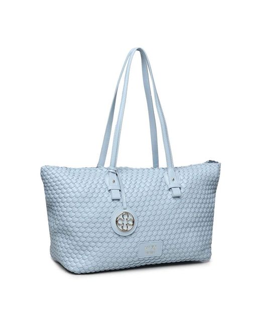 V73 Blue Blau Neopren Gewebte Einkaufstasche