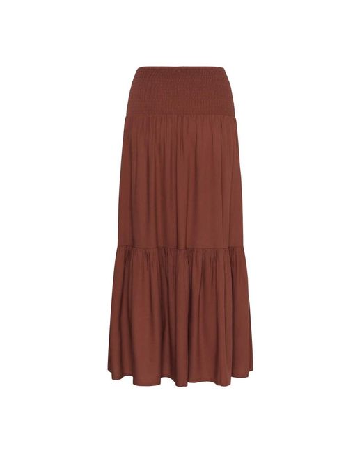 Kaffe Maxi Rok in het Brown