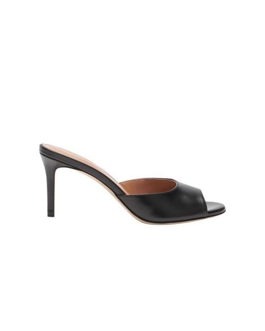 Scarosso Black Heeled Mules