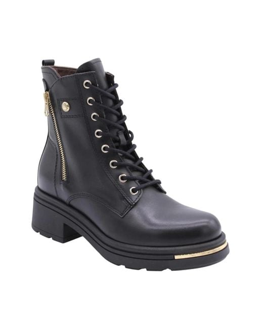 Nero Giardini Black Lace-Up Boots