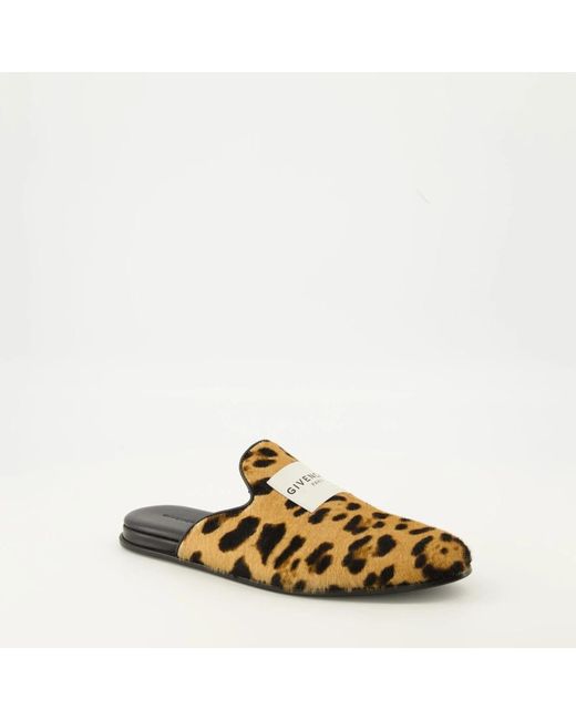 Givenchy Schoenen ,Bruin ,Leer Luipaardprint Platte Muiltjes in het Brown