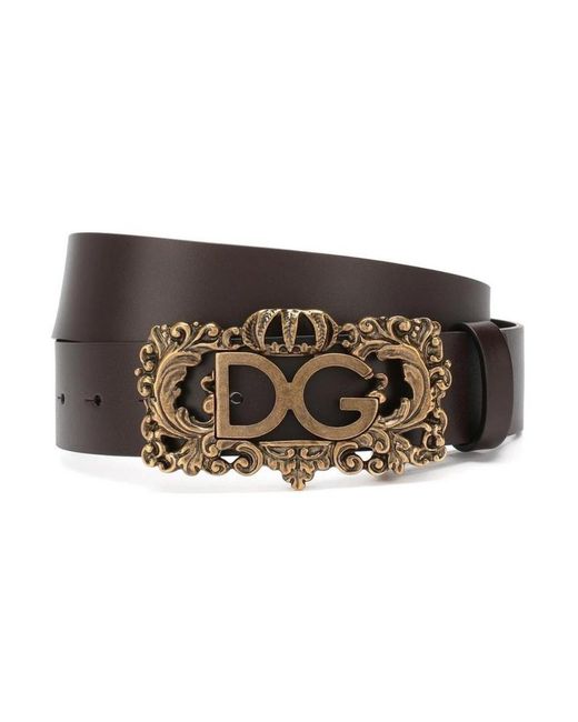 Dolce & Gabbana Plain Buckle Bow Belt in het Brown