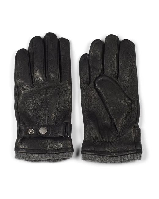 Howard London Schwarze lederhandschuhe premium qualität in Black für Herren