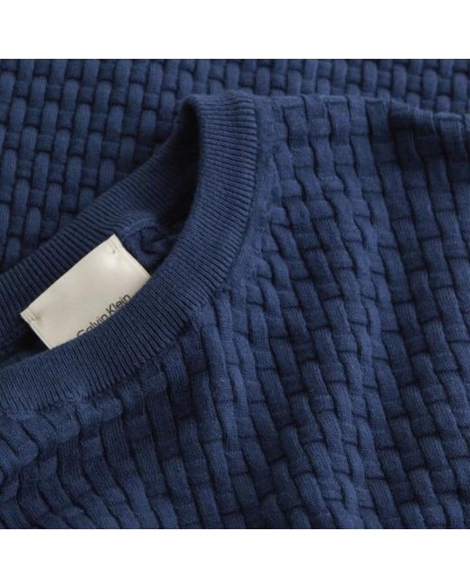 Calvin Klein Blue Round-Neck Knitwear for men