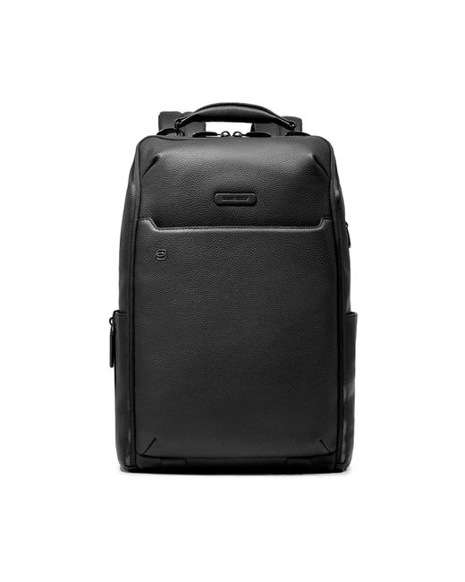Piquadro Personalizable Travel Backpack For Laptop 14 in Black für Herren
