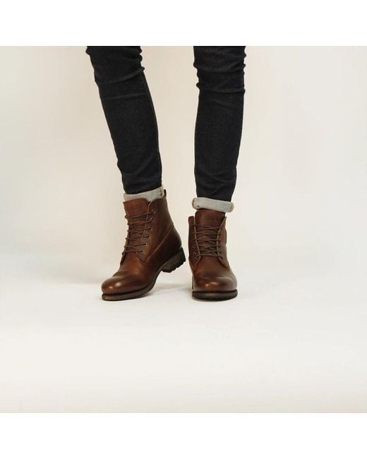 Blackstone Gm10 altes gelb - schnürstiefel - fell in Brown für Herren