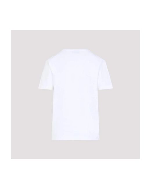 Lanvin Tops ,Wit ,Katoen T-Shirt Met Geborduurd Logo in het White