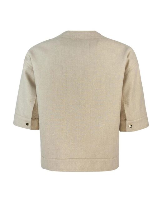 Max Mara Jassen ,Linnen Boxy Fit Linnenmix Jas in het Natural