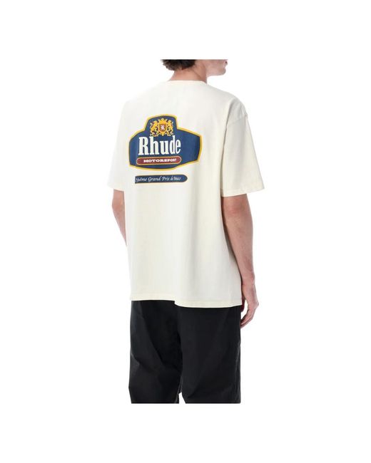 Rhude Racing Crest Tee in het White voor heren