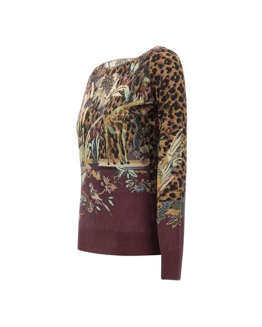 Etro Brown Round-Neck Knitwear