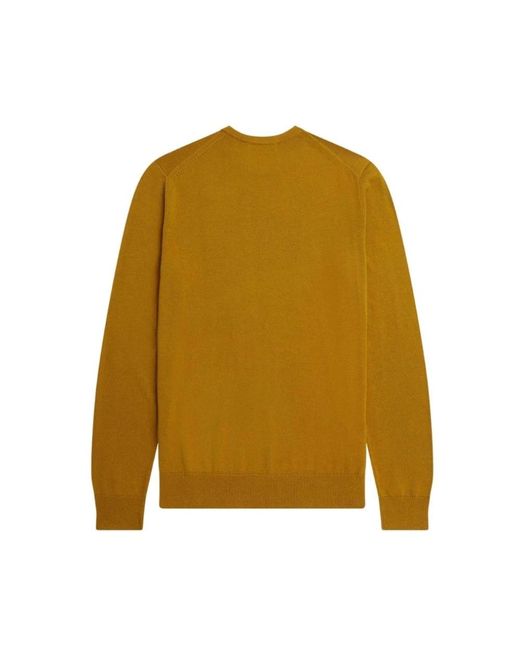 Fred Perry Yellow Round-Neck Knitwear for men