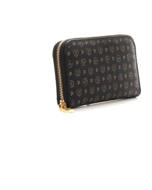 Pollini Accessoires ,Zwart ,Logo Ritsportemonnee Met Kaarthouder Vakken in het Black