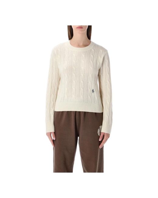 Sporty & Rich Src Cableknit Sweater in het Natural