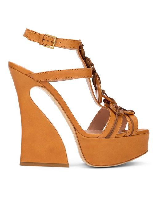 Alberta Ferretti Brown High Heel Sandals